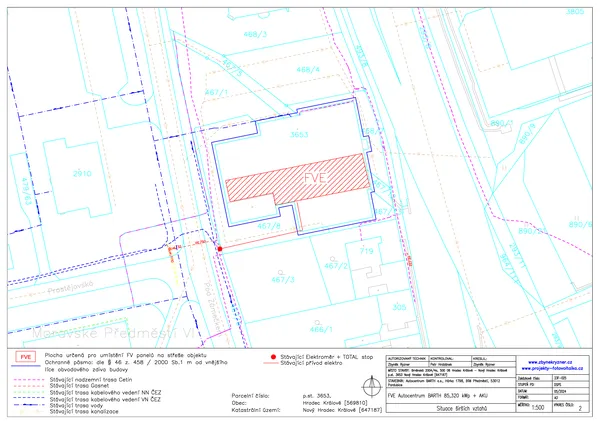 situace širších vztahů pro projekt střešní fotovoltaické elektrárny